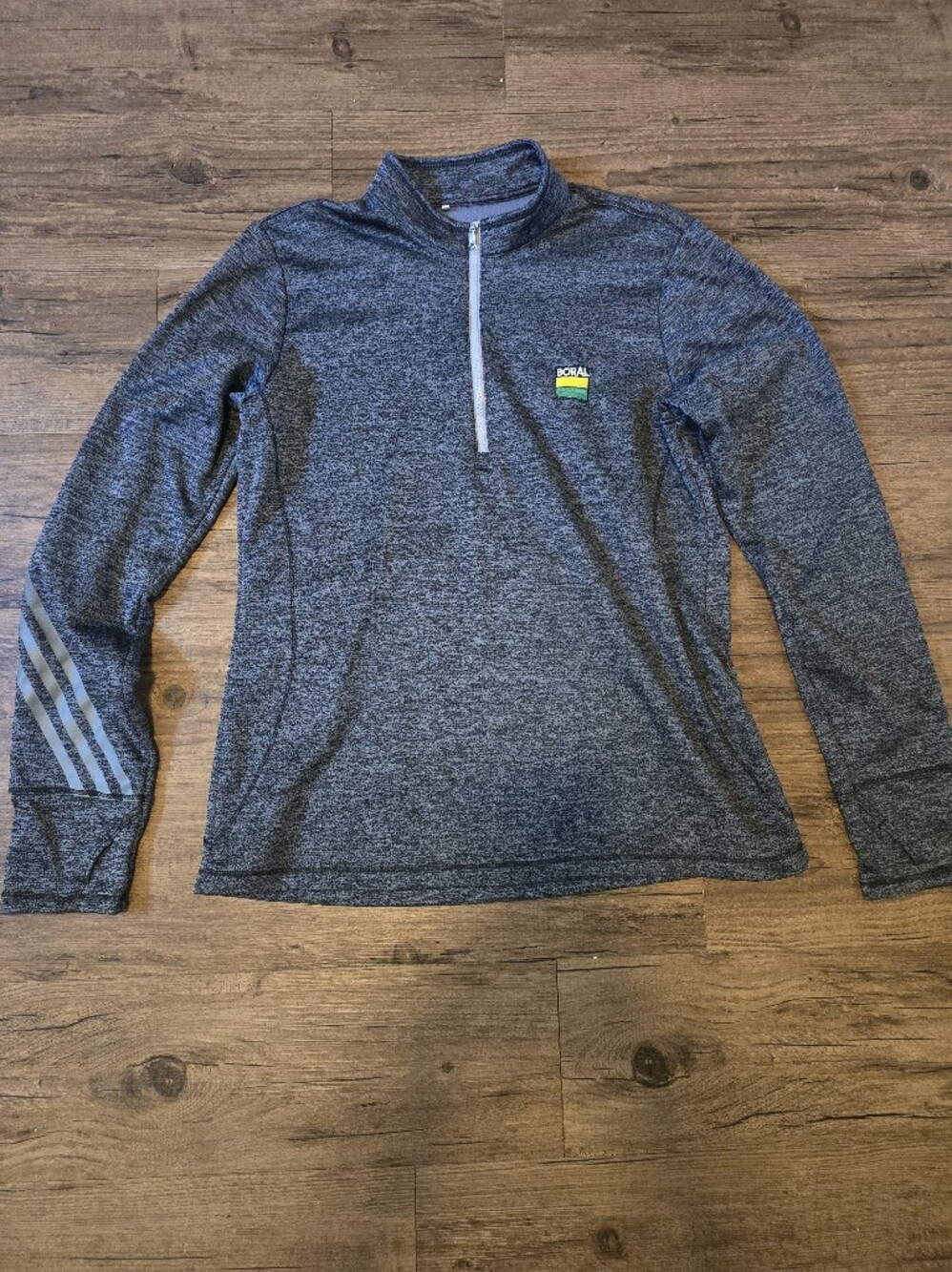adidas Men’s Quarter Zip Sweatshirt in Heather Charcoal